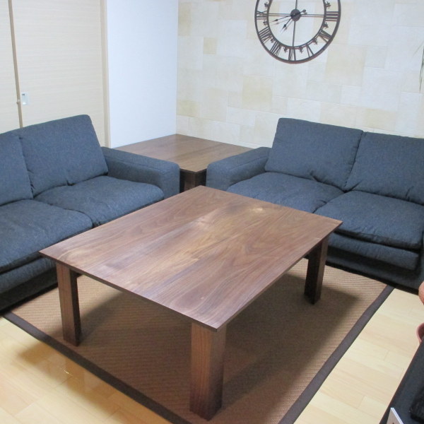 ウォールナットセンターテーブル1300（東京都 F様）千葉の注文家具 オーダー家具 手作り家具 家具指物 大谷家具製作所